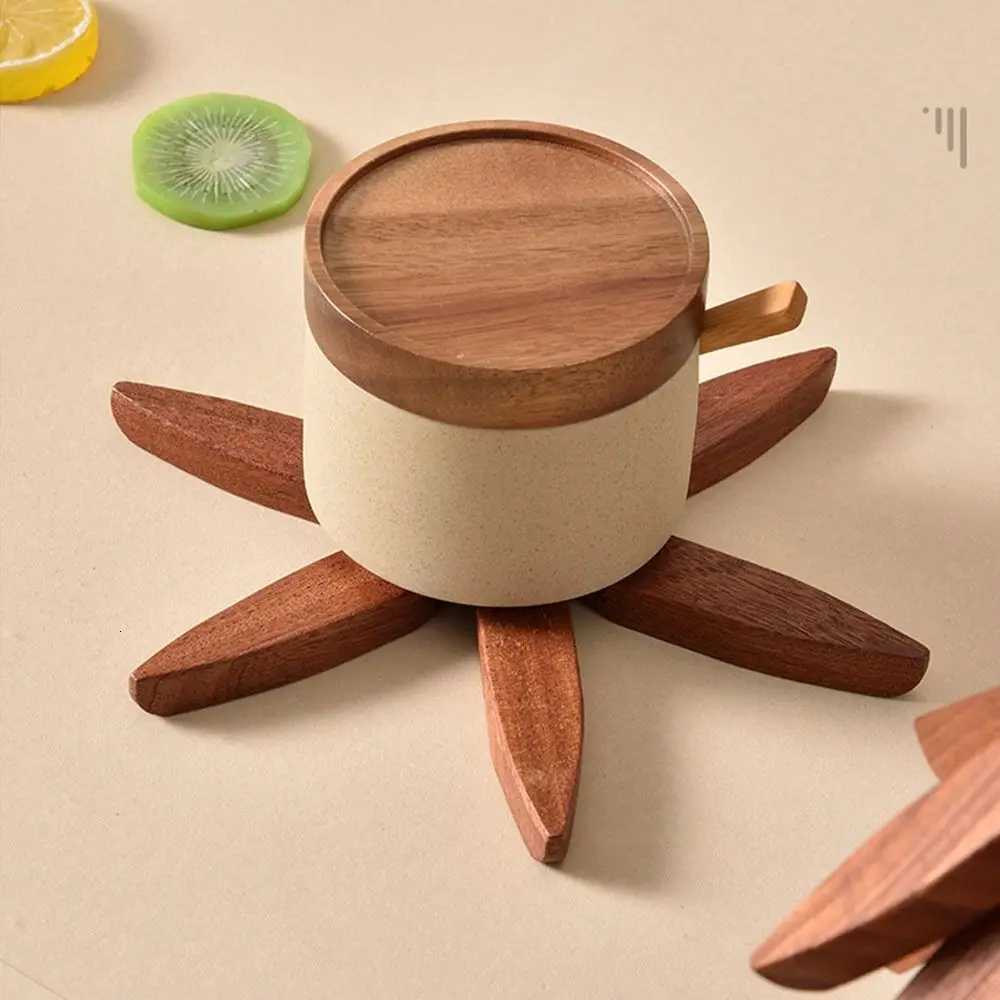 3/4PCS Anti Scald Heat Tree Design Coaster Wood Placemats Resistant Coaster Stand Tree Design Coaster Tree Shape C251122