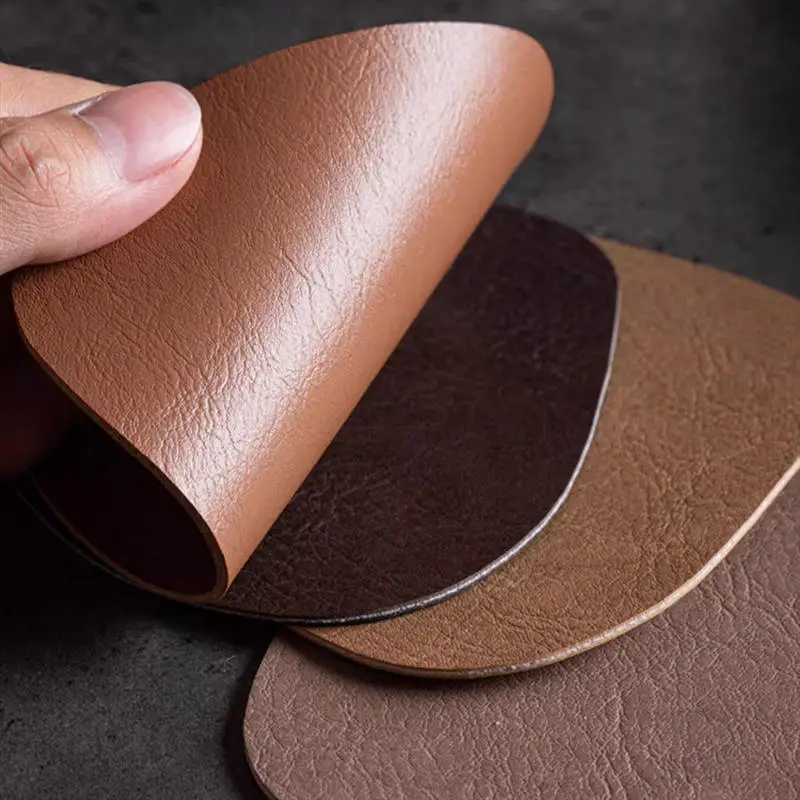 4pcs/set Leather Coaster Artificial Leather Coaster Drink Coffee Cup Mat Round Tea Pad Table Pad With C251122