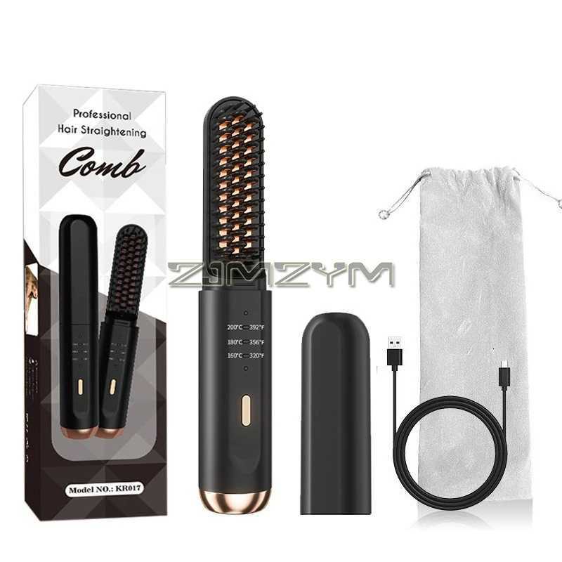 Hair Straightening Brush for Women 3 Temperature Settings Hot Brush Hair Straightener Anti Scald Brush StraightenerT251122