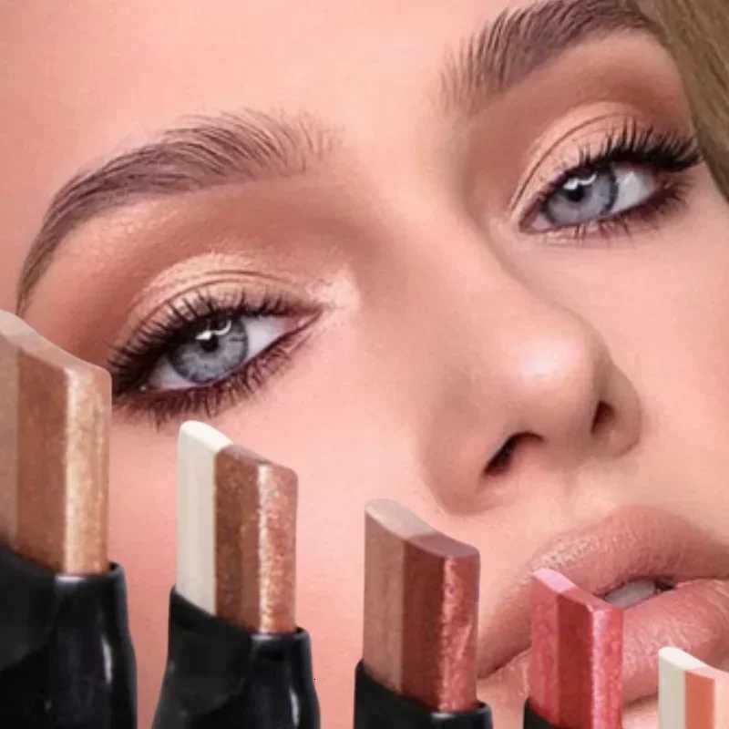 Shimmer Double Color Eyeshadow Stick Waterproof Long Lasting Two Tone Glitter Metallic Gradient Shadow Pen Eye MakeupT251122
