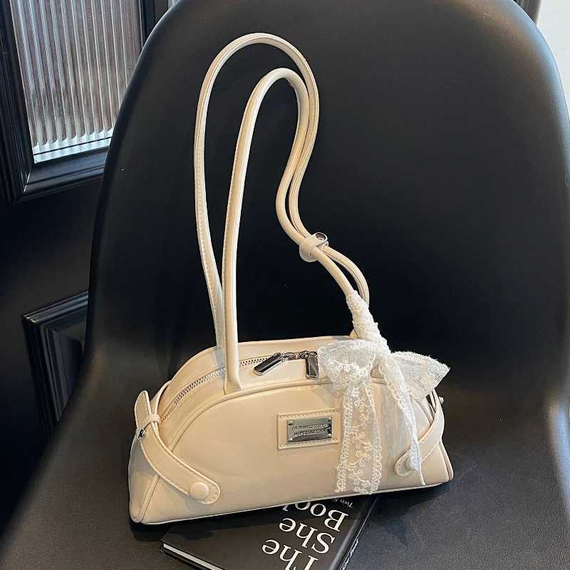 Women Casual Tote Handbag PU Leather Bow Leisure Armpit Handbag Solid Color Travel Underarm Handbag Female Dating BagT251122