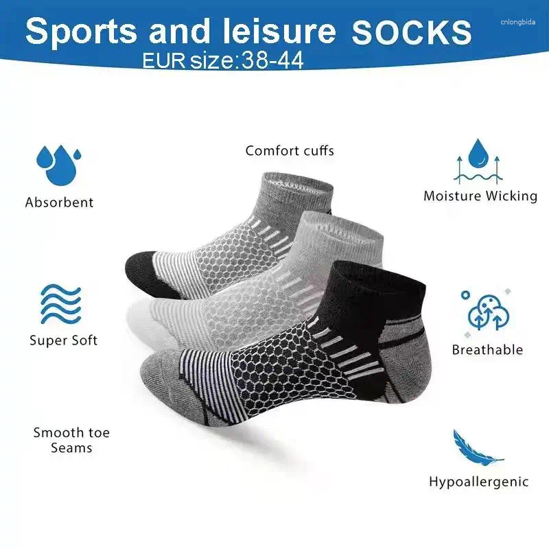 Men's Socks 6 Pairs Mens Short Sports Four Season For Running Breathable Casual Soft Comfortable Polyester
