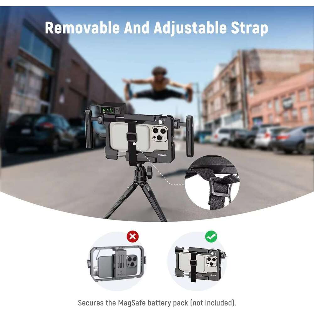 NEEWER Universal Smartphone Rig With Handles Cage Stabilizer Video Recording for Phone