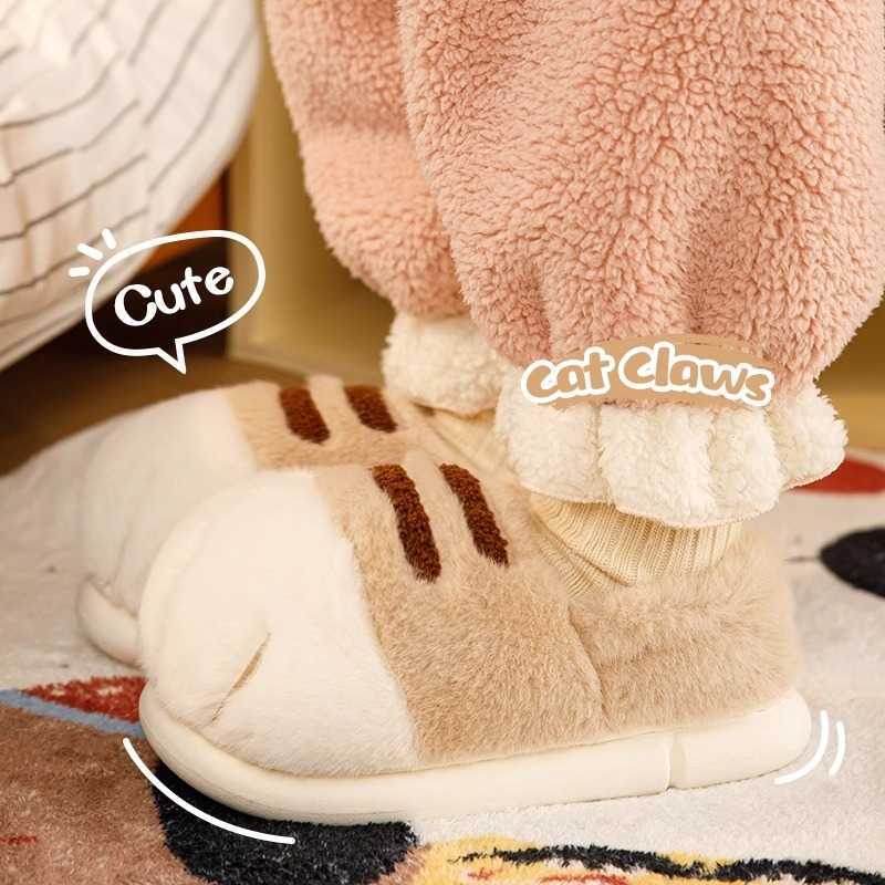 Couple's Thick Home, Indoor Home, Warm Cotton Shoes, Outdoor Wear, Cat Claw, Cute and Fun Slippers, Cute Dormitory, Winter Plush