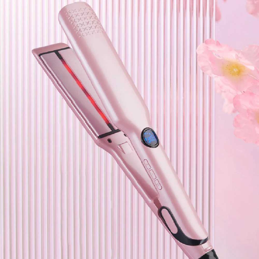 2-in-1 Ceramic Hair Straightener And Curling Iron with Negative Ion Technology Adjustable Temperature Wide Plate for Versatile ST251122