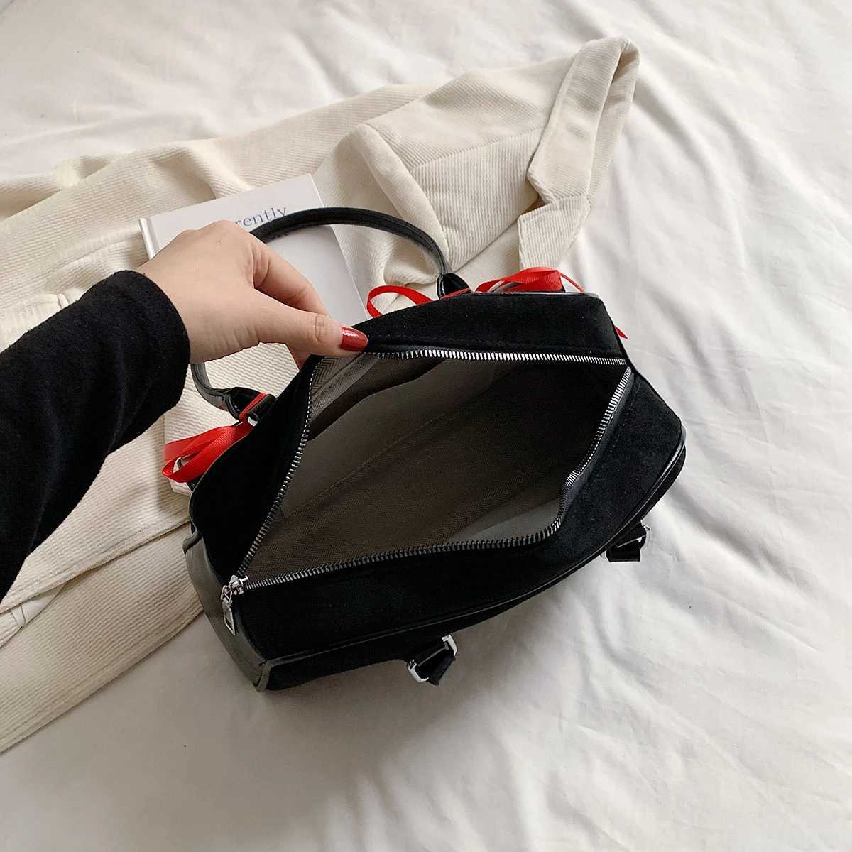 LEFTSIDE Small PU Leather Double Pocket Design Womens Shoulder Bag 2023 Womens Underwear Bag Womens Handbag and Wallet Z250421-1