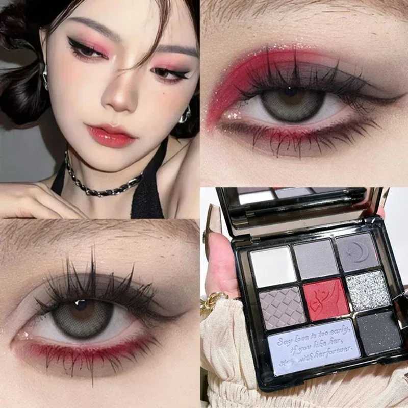 Cement Grey Black Eye Shadow Palette Makeup Eyes Glitter Contour Pigments Palette Pearly Shimmer Fashion Korean Shadow MakeupT251122