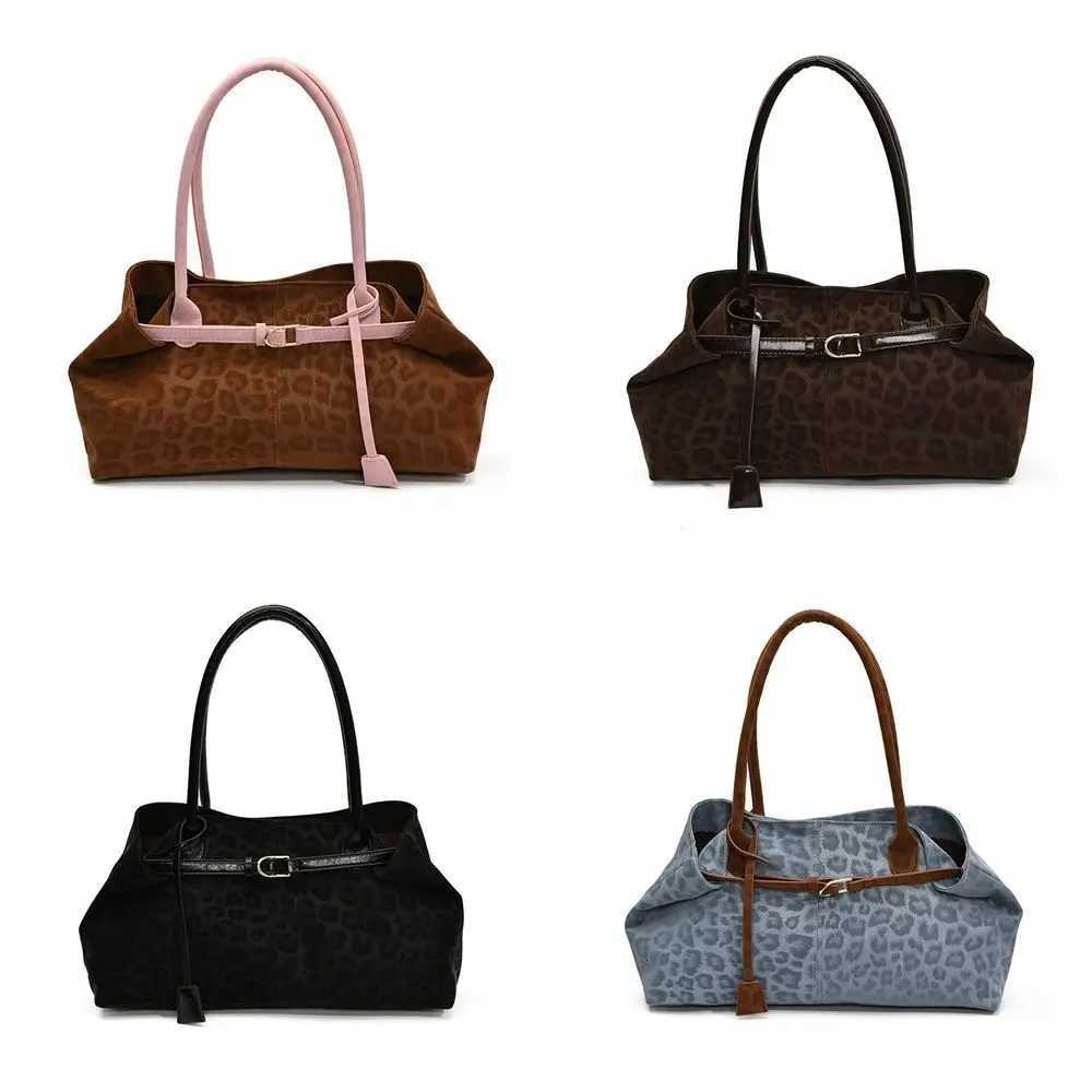 Korean Style Hasp Closure Shoulder Bag Solid Color Tote Bag Leopard Print Handbag Large Capacity PU Leather Underarm PacksT251122