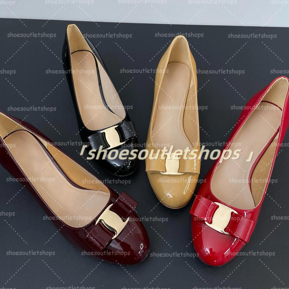 Dress shoes Designer Ballet Flats Chunky heel VARA Party Wedding sandals outdoor Genuine Leather Casual shoes Women flat walk Dance loafer size 35-42 7d6