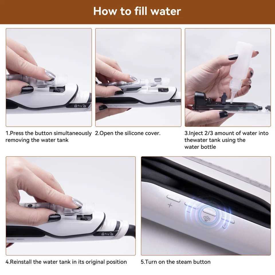 CkeyiN 44mm Tourmaline Ceramic Hair Straightener LCD Display Fast Heating Flat Iron Adjustable Temperature Straightening IronT251122