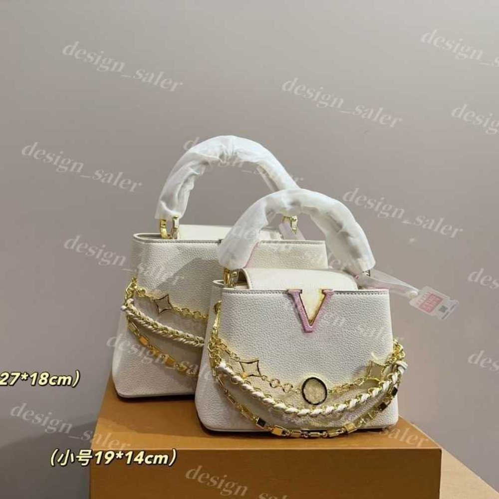 Shoulder Bags Womens Luxurys Designers Capucines Chain Bag Totes Bags Paintings Handbag leather Flowers Shouder Crossbody Bag Purse Card Holder Pouch 27CM/20CM 02