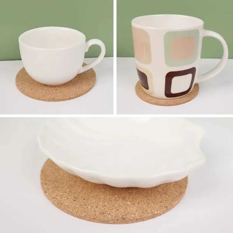 10PCS Natural Round Wooden Cup Mat Pad Durable Non-Slip Cork Coaster Tea Coffee Mug Drinks for Table Decor DIY Tableware C251122