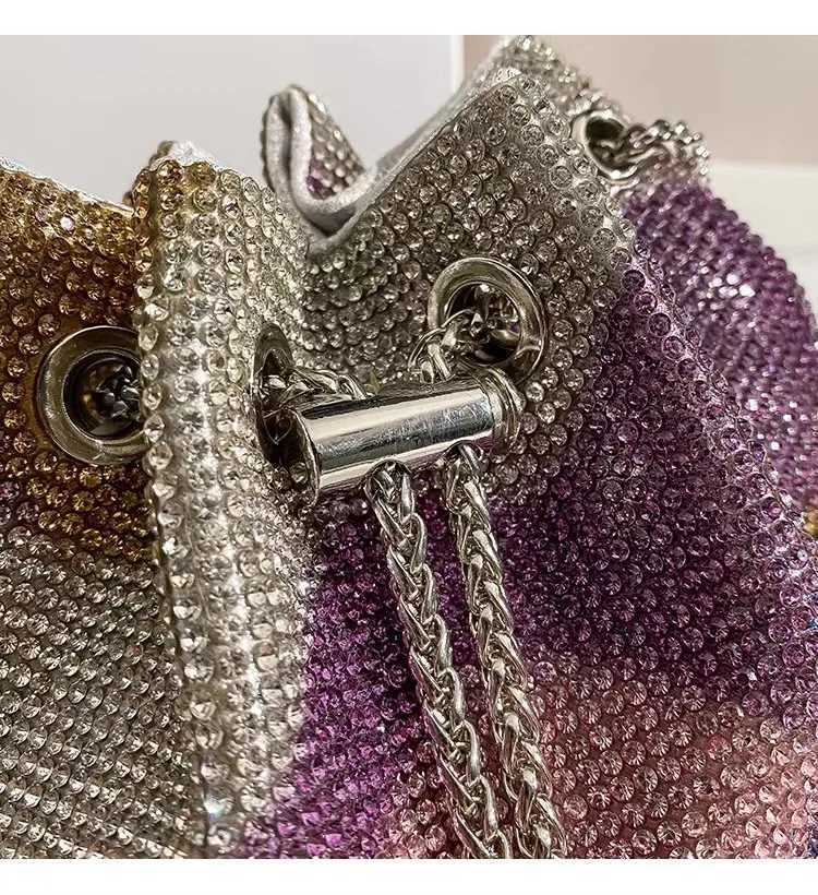 Luxury Designer Womens Handbag Crystal Shiny Rhinestones Diamond Evening Bag Wedding Party Clutch Purse Shoulder Crossbody Bag K251121