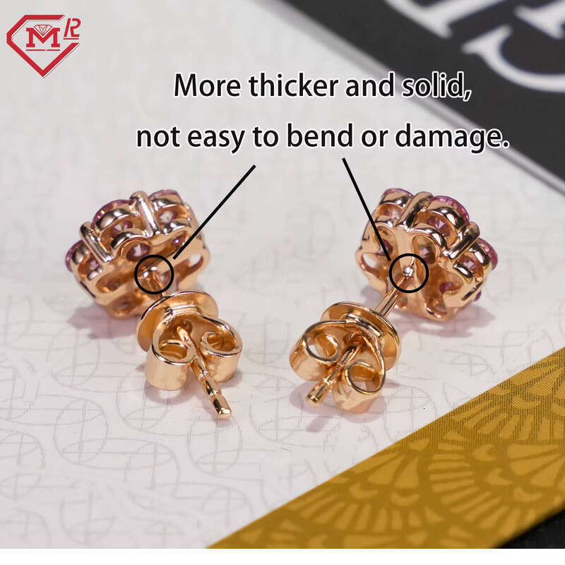 Classic Mossanite Sier Screw Back Vvs Iced Out Moissanite Earrings