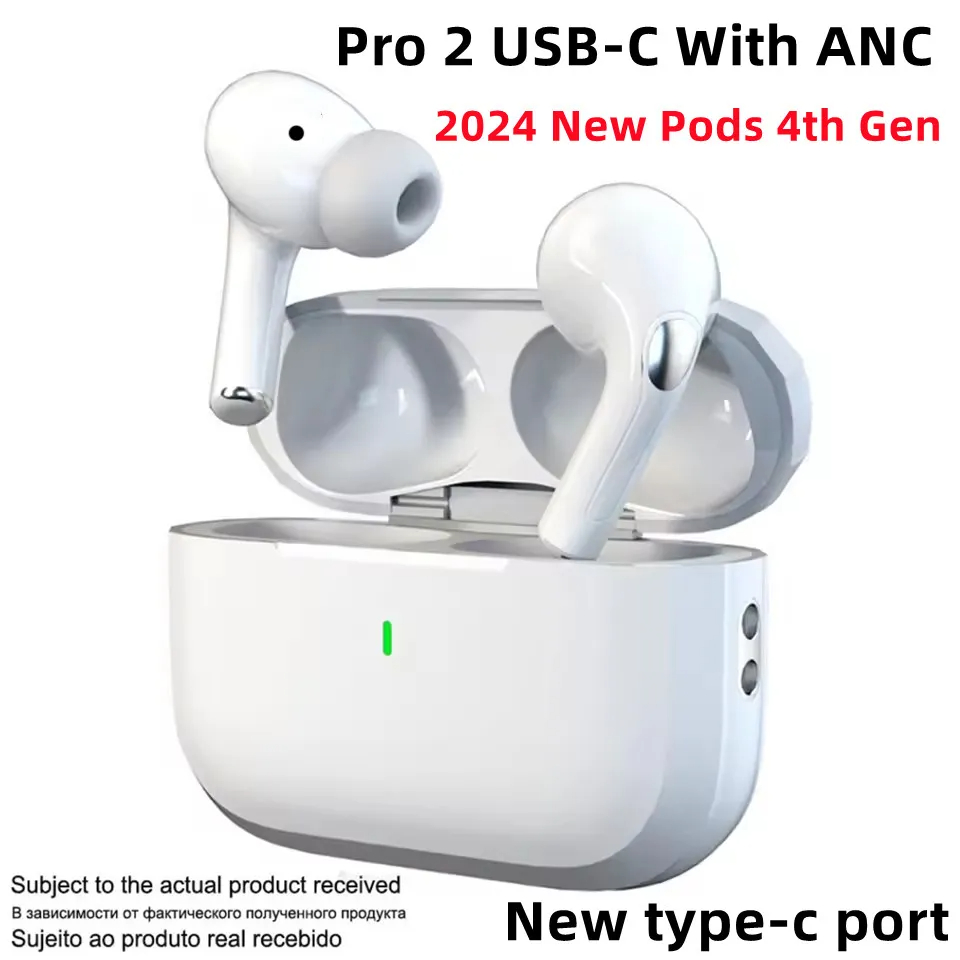 Headphones Pods Pro 2 ANC USB C tws earbuds Pods 4th Gen With ANCWireless Earphones Bluetooth Headphones ANC Active Noise Cancelling Wireless Charging Headset