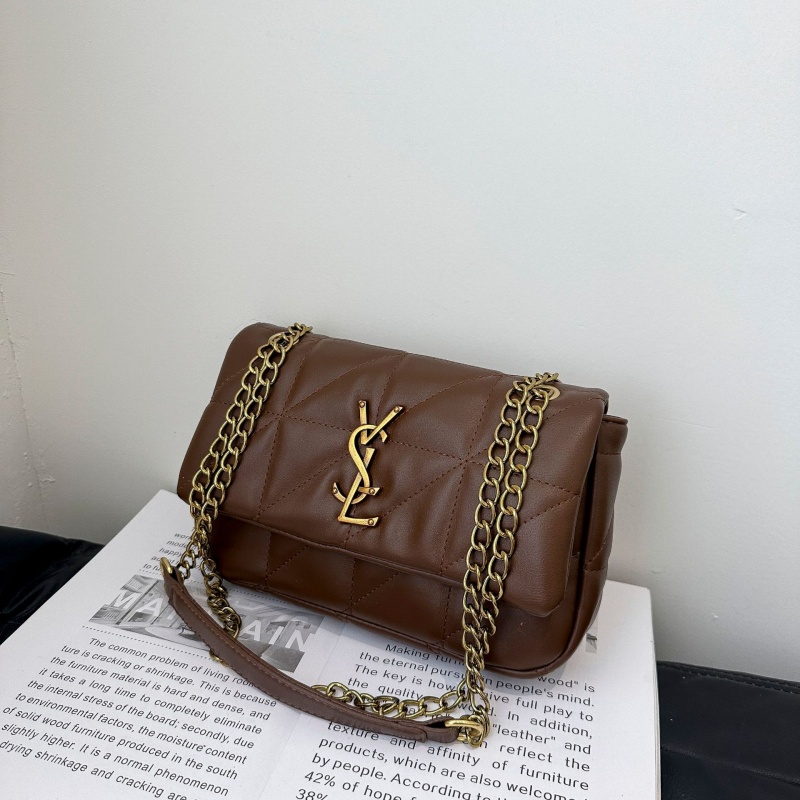 High end handbag for women 2025 new model free shipping fashion hot brown color item diamond grid chain shoulder crossbody bag versatile commuting sma