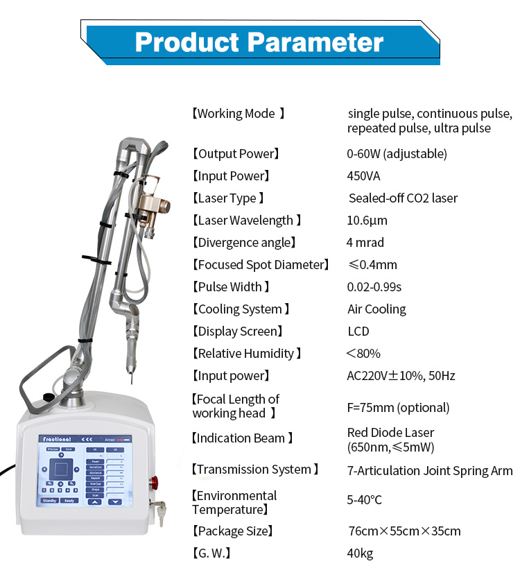 Top Quality RF Tube Fractional CO2 Laser Machine Perfect for Skin Resurfacing, Scar Revision & Tightening