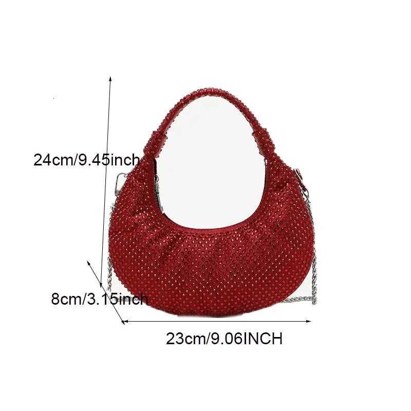 2025 Big Oversized Hobo Handbag Crystal Rhinestone Handbag Purse Women Bridal Bag K251121