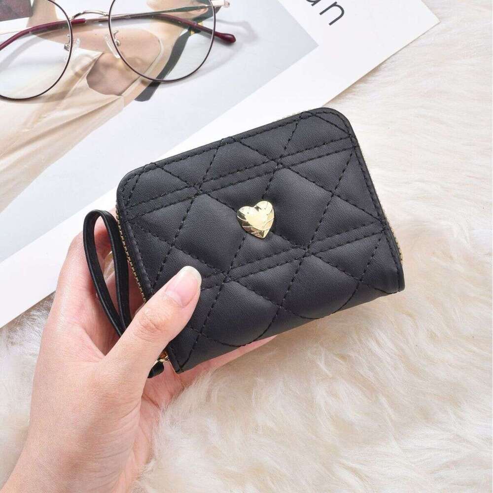 New 2025 Women's Wallet Japanese and Korean Style Mini Small Card Bag, Pulling Chain, Simple, Large Capacity, Short Version