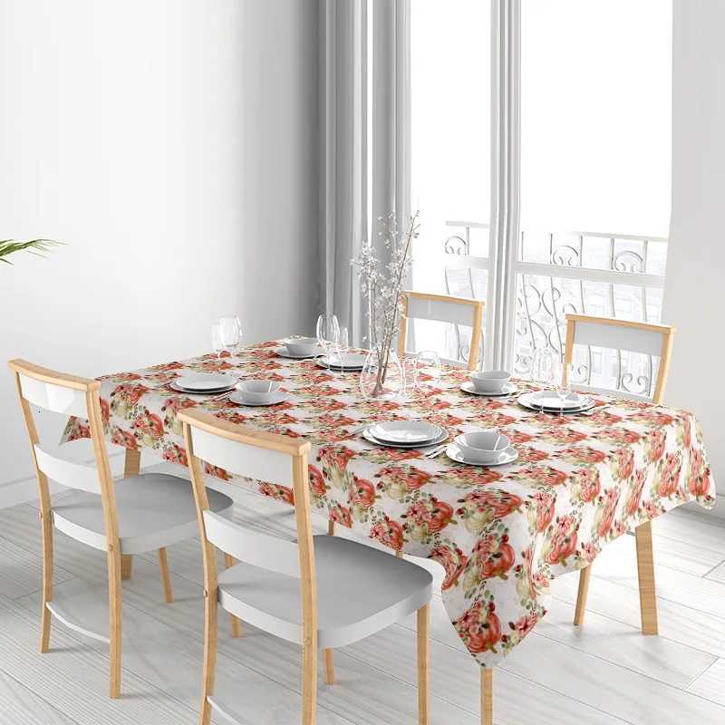 Floral Tablecloth Vintage Farmhouse Rustic Kitchen Dining Table Cover Washable Waterproof Decorative Table Linens C251122