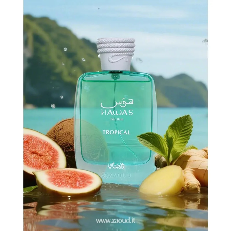 100ML RASASI Hawas Tropical EDP Spray Long Lasting Arabian Perfume For Men Top Notes Fig Leaf Coconut Water and Ginger 251113