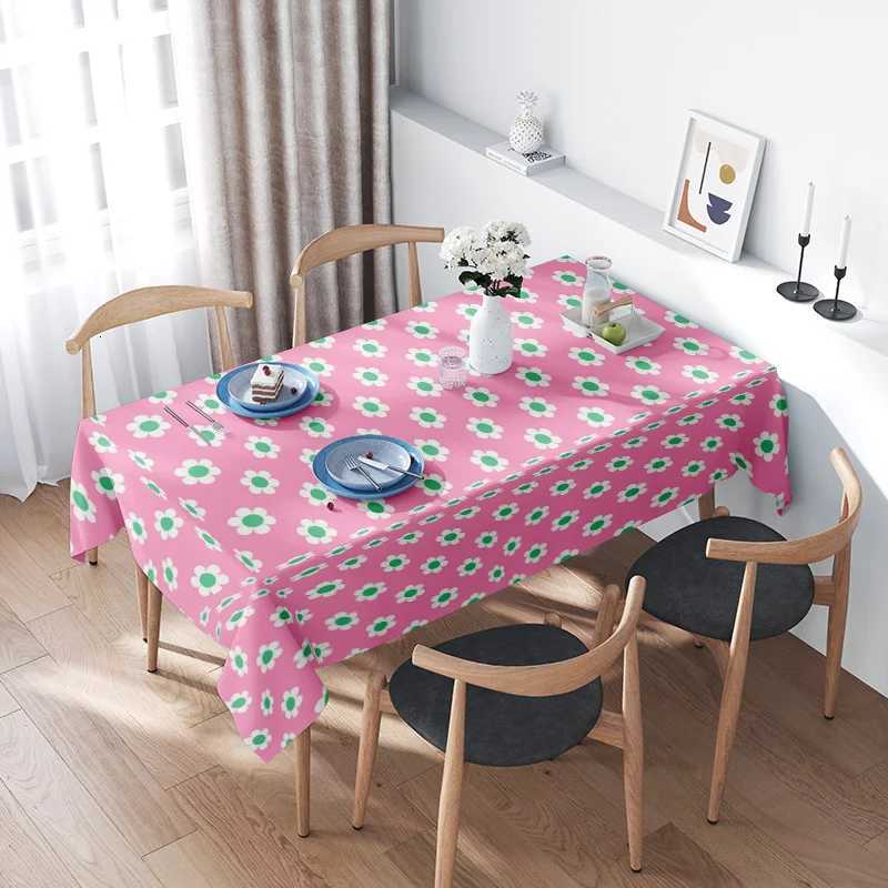 Floral Tablecloth Vintage Pink Table Cover Aesthetic Dining Table Decor Farmhouse Kitchen Table Runner Retro Style Party Backdro C251122