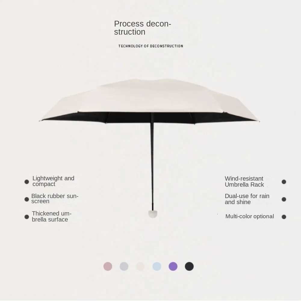 New Mini Capsule Folding Umbrella UPF50 Portable Sun Rain Umbrella Dual Use Protection Vinyl Travel Accessoreis for OutdoorM251122
