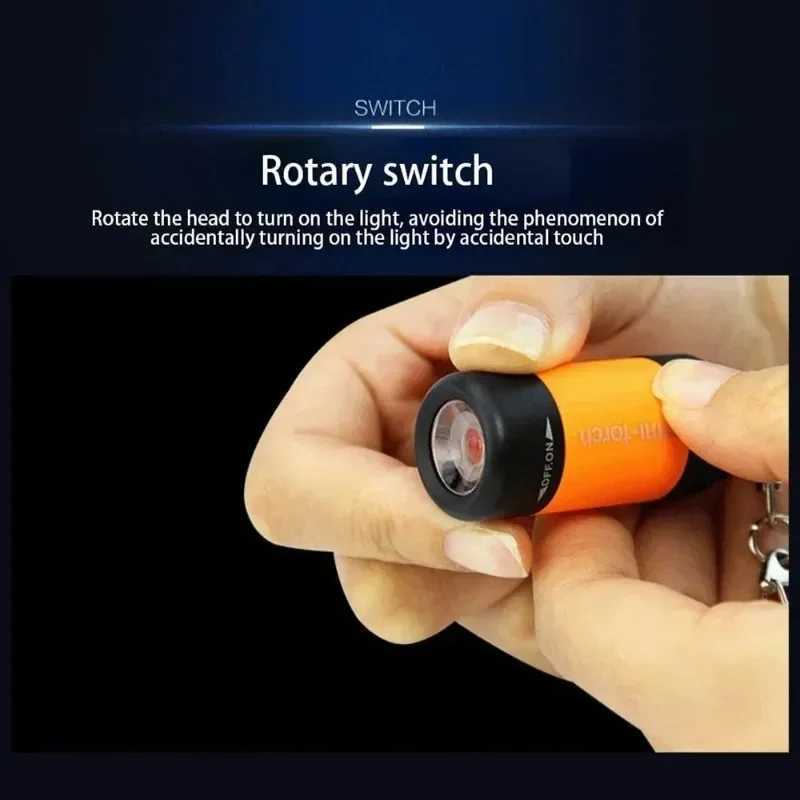 Pocket Keychain Flashlight Waterproof Outdoor Hiking Camping Mini FlashlightUSB Rechargeable LED Multifunctional Strong Light C251122