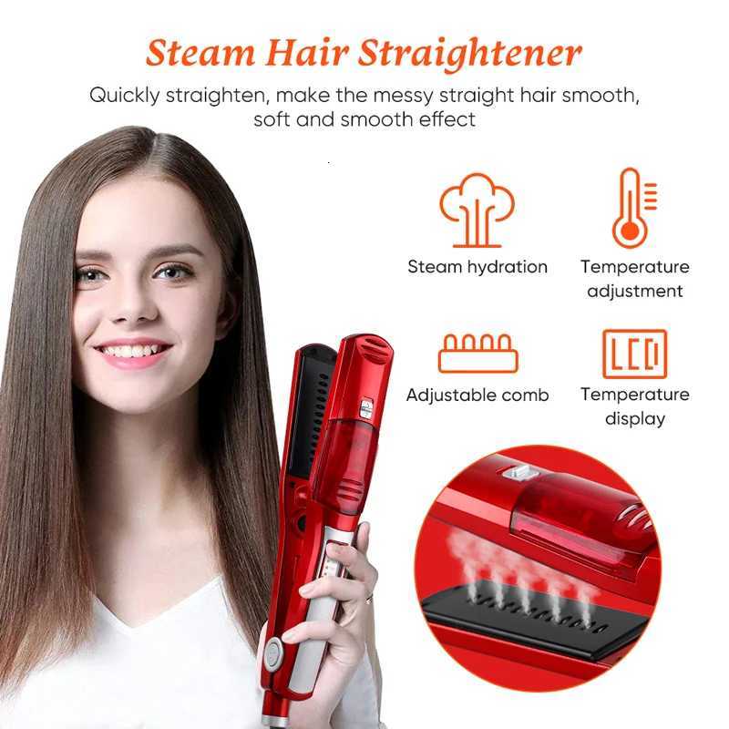 Cross-Border Hydrating Hair Straightener with Steam Care Electric Splint Iron Clip-on Splint Straightening Orders WelcomeT251122
