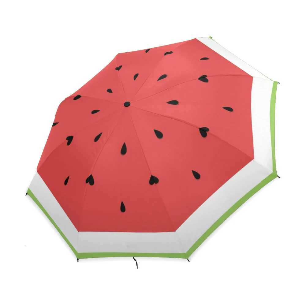 Summer Watermelon Pattern Umbrella Female Automatic Clear Folding Umbrella Rain Women Plant Elegant lady GiftsM251122