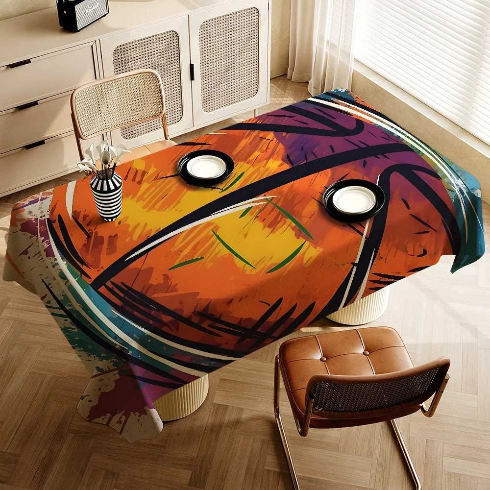 3D Basketball Ball Tablecloth Themed Indoor Outdoor Picnic Party Tablecover Kitchen Dining Table Wedding Decor C251122