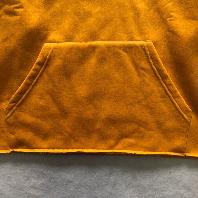 Drew House DREW Justin Bieber Smiling Face Hoodie with Yellow Fleece Lining Loose Hooded Sweatshirt for Men and Women