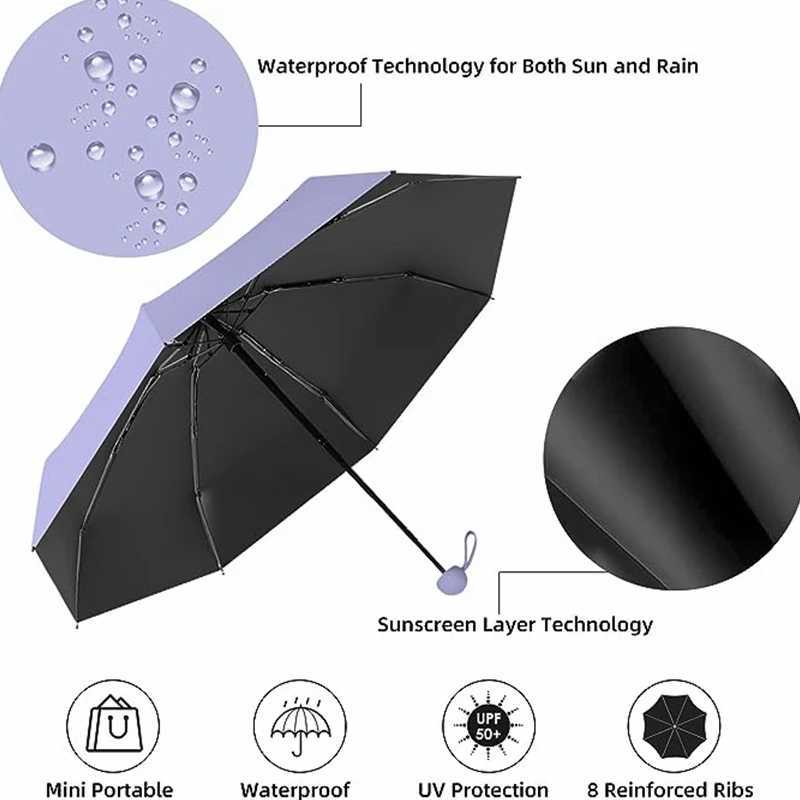 Capsule Umbrella Small and Portable Solid Color Sunshade for Women and Rain Dual Use ProtectionM251122