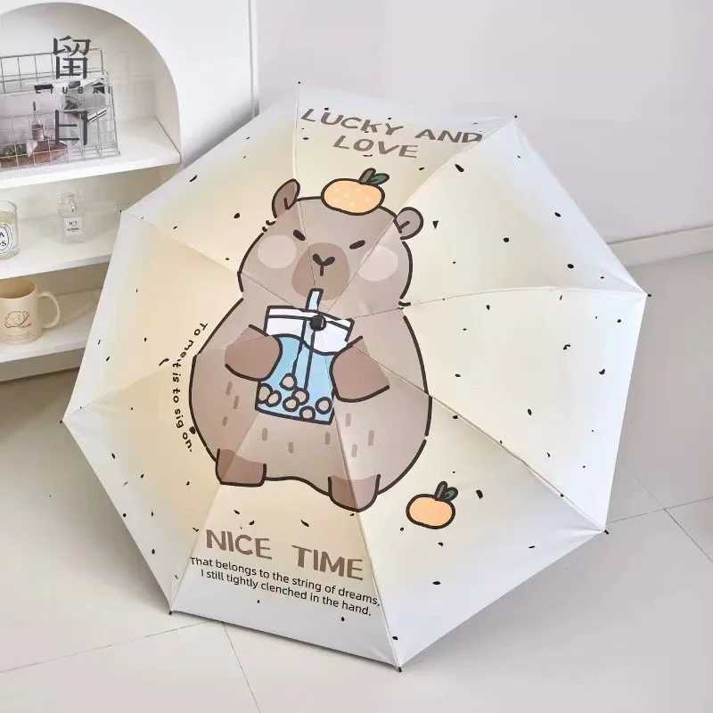 Kapibala fully automatic vinyl sunshade dual-purpose sunshade umbrella folding reinforcement student rain umbrellaM251122