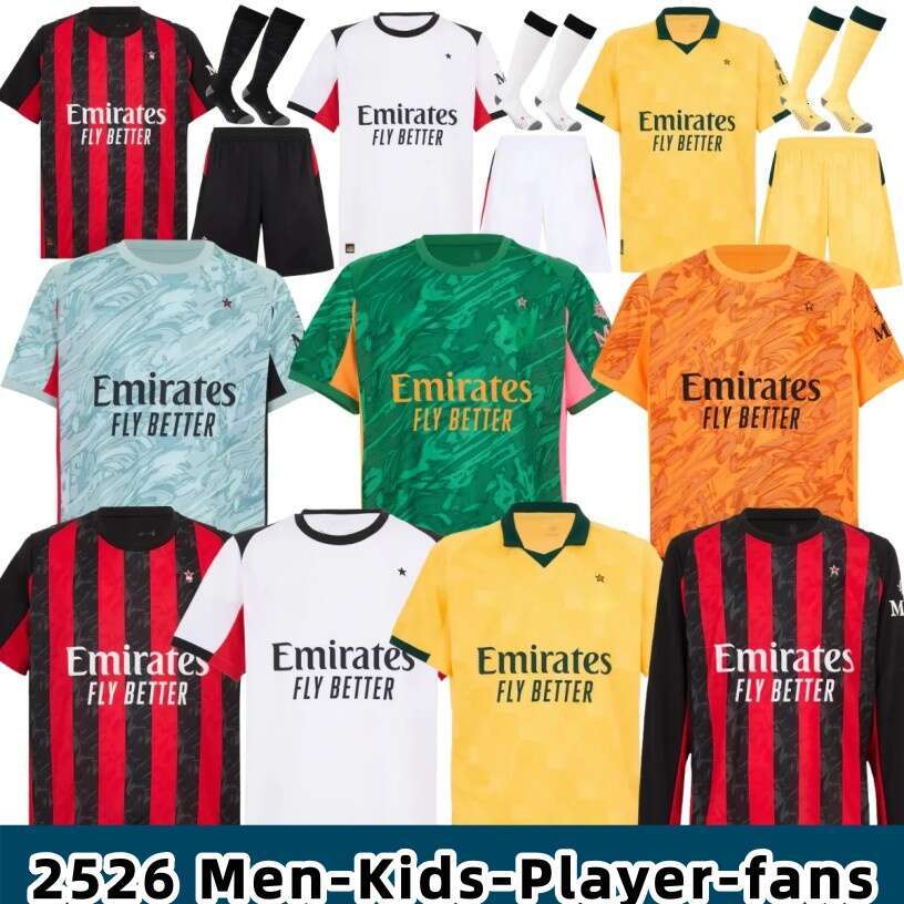 3XL 4XL 25 26 AC Maglia MODRIC Soccer Jerseys 2025 2026 Home Away Third JOAO FELIX GIMENEZ THEO PULISIC ROMAGNOLI RAFA LEAO Fan Player Men Kids Football shirts