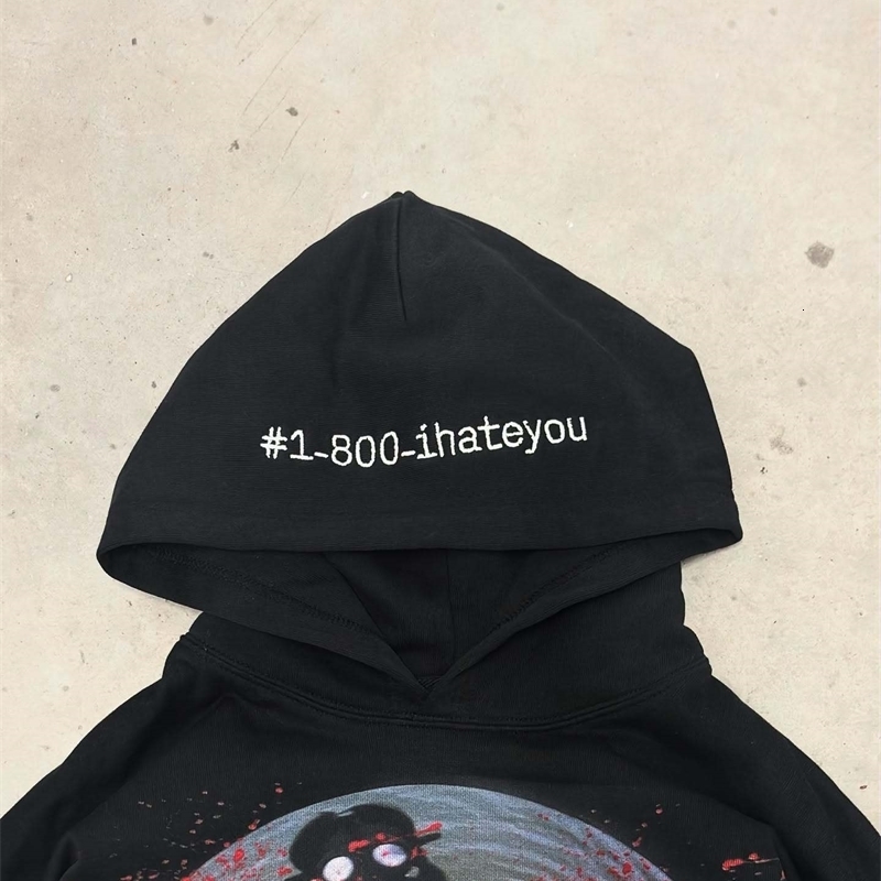 Harajuku Casual Letter Zip Oversized Hoodie Grunge Streetwear Gothic Sweatshirt Hoodies Women Tops Men Clothing Goth Y2k Clothes 250420