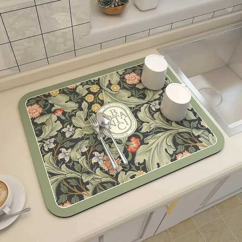 Kitchen Drain Mat for Home Dining Table Absorbent Mat Tableware Quick-drying Dining Table Coffee Mat Bowl Plate Drying Mat C251122