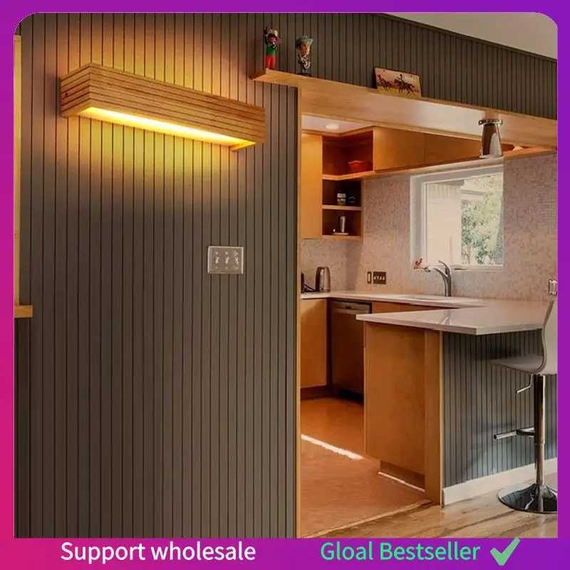 A38M Solid Wood LED Lamp Bathroom Mirror Cabinet Lamp Bathroom Dressing Table Lamp Original Wood Wall Lamp M251122