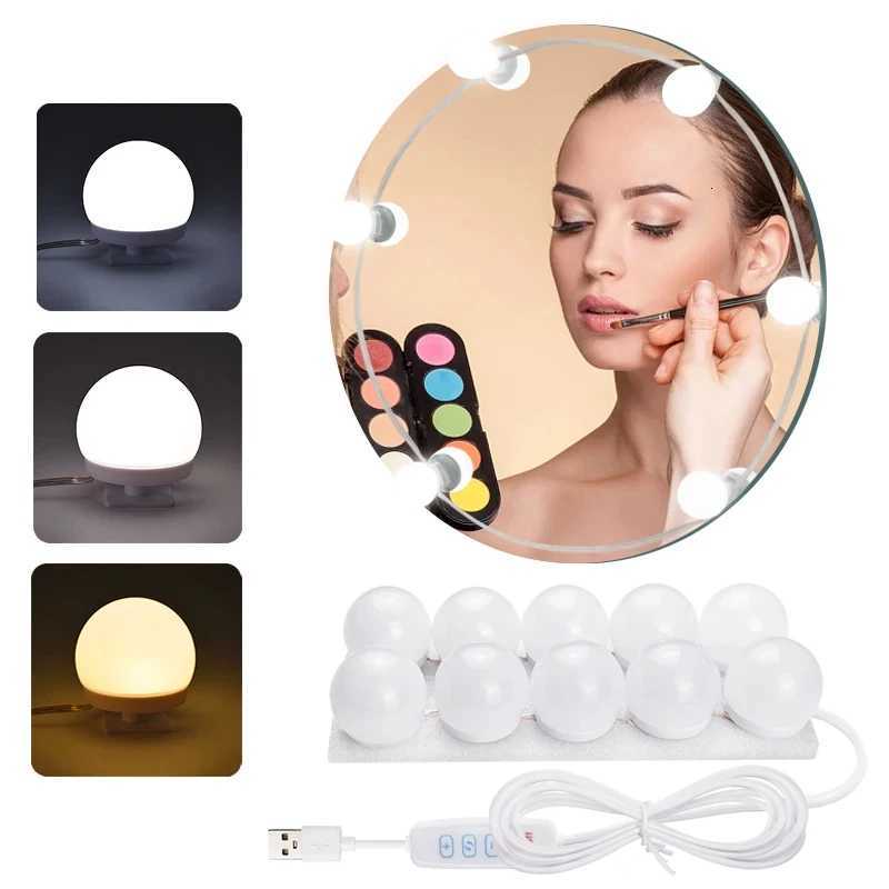 LED makeup fill light 3 colors adjustable brightness USB Power beauty mirror ambient lamp Hollywood Dressing Table Vanity light M251122