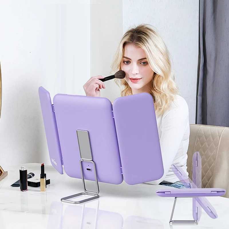 SEJOY Makeup Mirror with Lights 1X 3X 7X Magnifying Mirror Touch Control Trifold Makeup Mirror Portable LED Makeup Mirror M251122