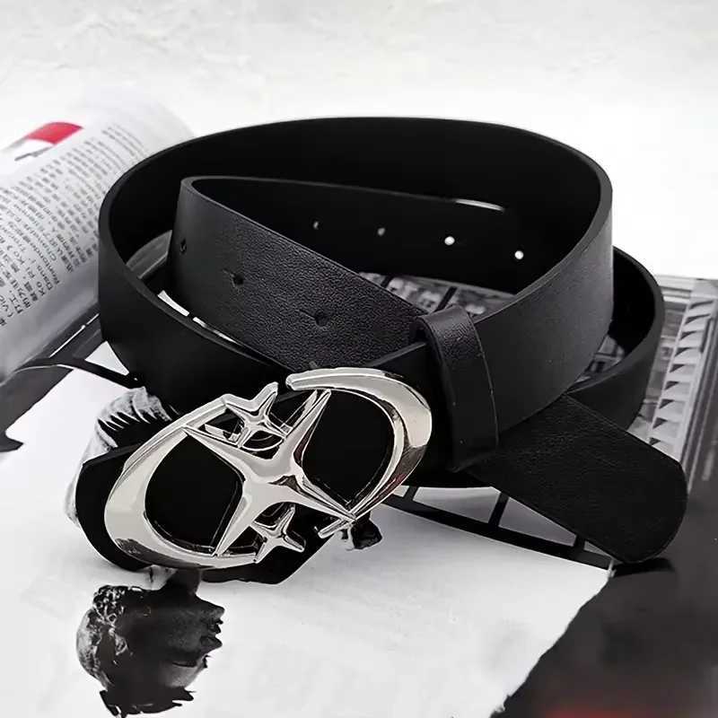 Mens Belt Punk Star Buckle Belt Design Cross Metal Vintage Gothic Men Women Y2K Belt Pu Leather Belt Pants Jeans Neutral Belts J251122