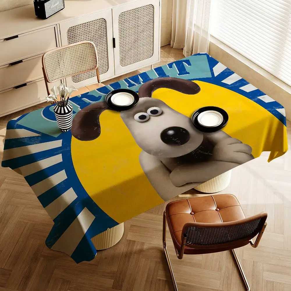 W-Wallace And G-Gromites Cartoon Tablecloth Home Dinner Party Cover Wedding Outdoor Party Cover Hotel Decoration Tablecloths C251122