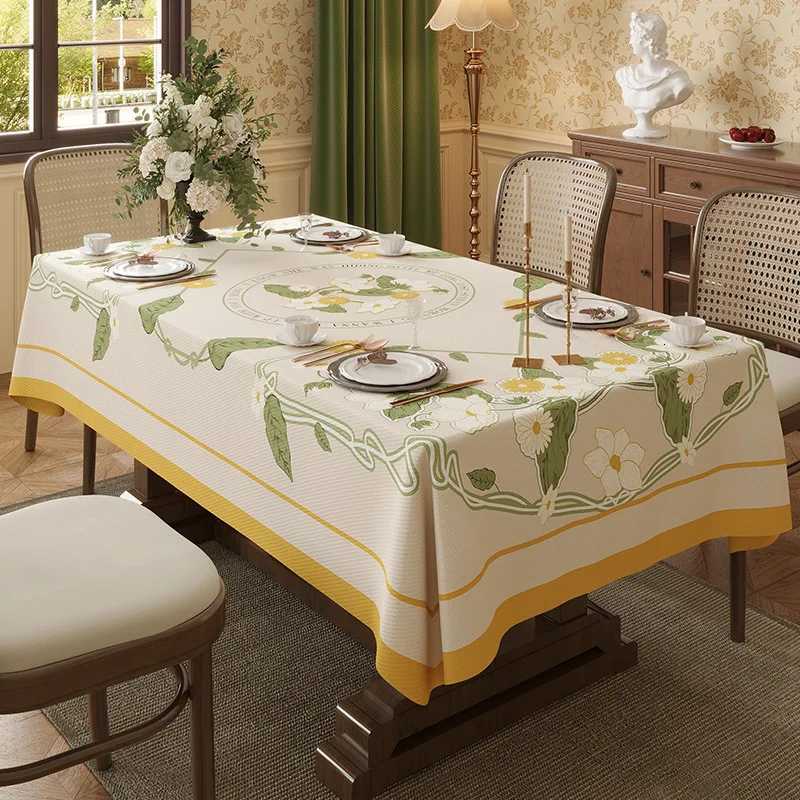 American rural tablecloth light luxury senior sense table cloth rectangular waterproof atmosphere feeling round table cloth C251122