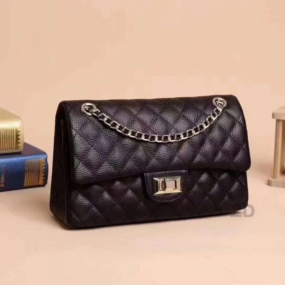 New Tweed Style High End Feel Single Shoulder Slant Cross Leather Harness Soft Texture Underarm Bag Chain Strap Bag