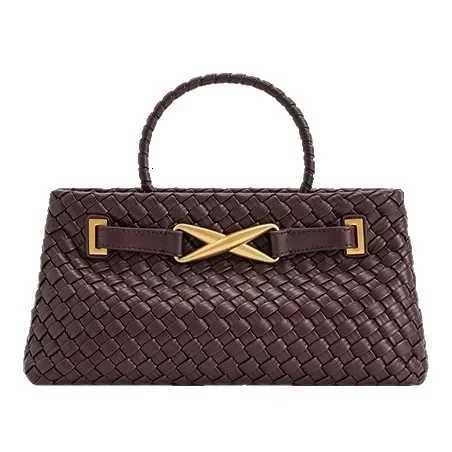 Handwoven Large Capacity Womens Handbag Fashionable Horizontal Style Shoulder Crossbody Bag Soft Polyester Lining PU Material K251121