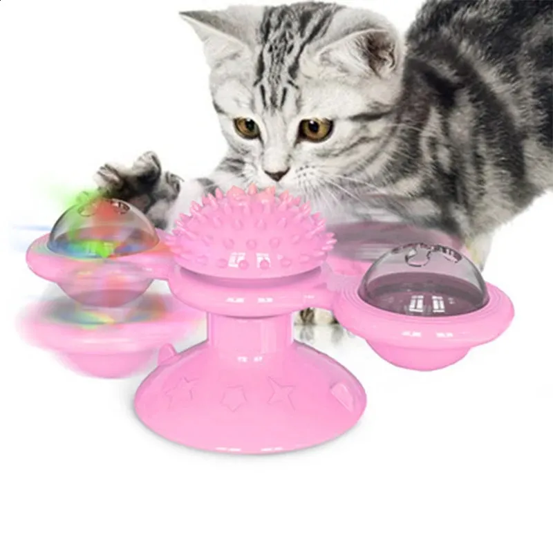 Interactive Toys Cats Puzzle Cat Game Toy With Whirligig Turntable for Kitten Brush Teeth Pet Supplies