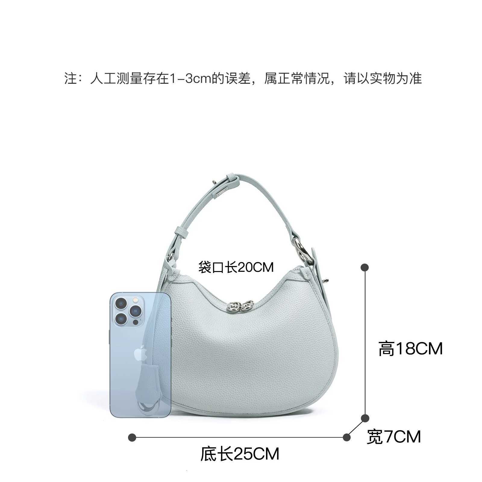2025 Summer Woven Crescent Pouch Tote Real Full Grain Cow Leather Women Shoulder Bag Leisure High Quality Lady Handbag Blue K251121