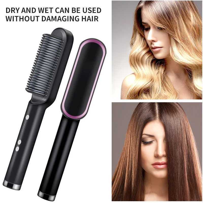 Hair Straightener Professional Quick Heated Electric Hot Comb Hair Straightener Personal Care Multifunctional Hairstyle BrushT251122