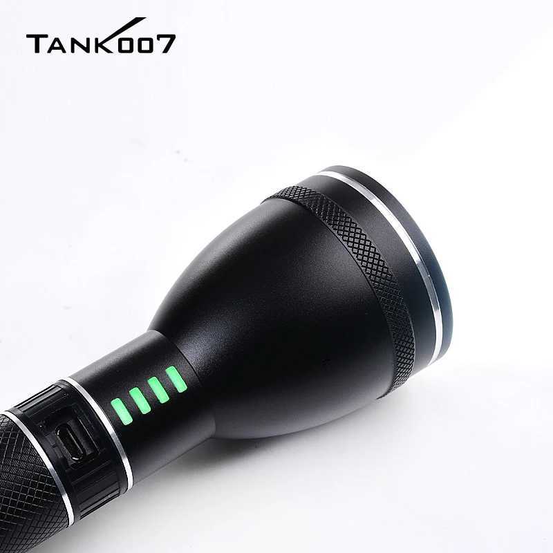 TANK007 A602L High Power Rechargeable LED Flashlight 500m Long Range 3 Modes Light USB EDC Torchlight for Home Travel Camping C251122