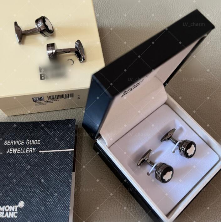 2026 Best Christmas Men gift 18K Gold silver Montblances all styles French cufflinks elegant men cufflinks shirt accessories Designer Cufflinks Classic hexagram